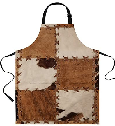 XVBCDFG Tabliers en cuir vintage pour femmes hommes avec poches, tablier de chef de cuisine imperméable réglable pour griller, cuisiner, barbecue, peinture, ferme, marron, cowboy de l'oues