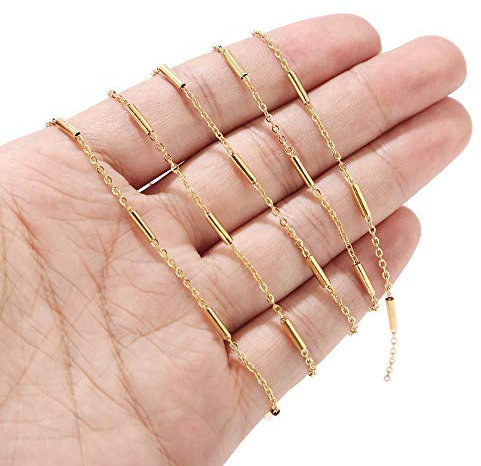 GIOTEL Perlen 10 Meter große ausgefallene Kugelkette aus Edelstahl for die Herstellung von Halsketten-Choker-Fußkettchen Schmuckproduktionskette (Color : Tube 1.5mm Chain)
