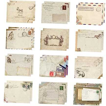 NUOBESTY 48stücke Kleine Retro-umschläge Farbige Aufbewahrungsumschläge Aus Papier Praktische Briefumschläge Für Karten Einladungen Und Dokumente
