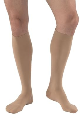 JOBST Relief 20-30 mmHg Compression Stockings, Knee High, Closed Toe | Compression Socks for Women/ Men for Tired, Aching or Swollen Legs, Minor Varicosities | Beige, Medium
