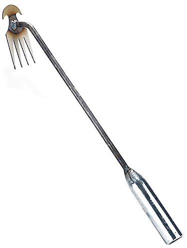Hatem Désherbage Artefact Déracinement Outil de Désherbage Outil de Désherbage en Fer Désherbeur Manuel à 4 Dents, Désherbeur à Double Main pour le Désherbage de la Ferme de Jardin