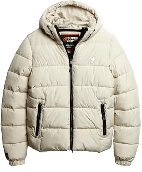 Superdry Herren Sports Steppjacke mit Kapuze Pelikan Beige S
