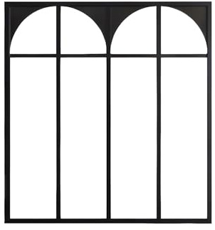 Vente-unique - Verriére Atelier Art déco en Aluminium thermolaqué Noir 120 x 105 cm (L x H) – ARCADEA