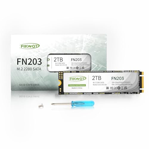 Fikwot FN203 2TB M.2 SATA SSD - SLC Cache 3D NAND TLC SATA III 6Gb/s M.2 2280 NGFF Internal Solid State Drive, Bis zu 550MB/s, Kompatibel mit Ultrabooks, Tablet Computern und Mini PCs