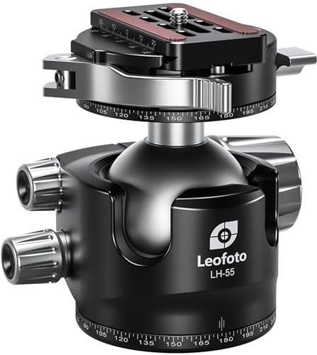 Leofoto Tripod Ball Head LH-55PCL with Panoramic Plate and Quick Release Coupling