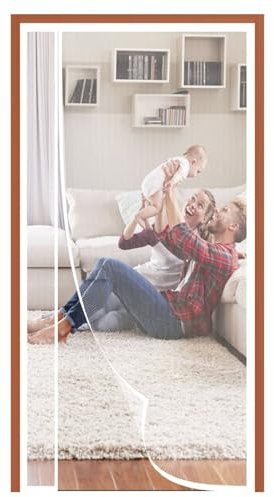 Magnet Fliegengitter Tür 75x240cm Insektenschutz Vorhang Fenster Terrassentür,Magnetische Adsorption Faltbar für Türen/Fenster,Weiß