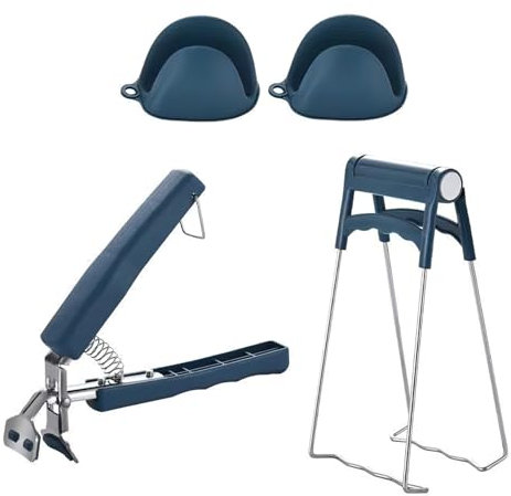 4PCS Anti Scalding Hot Plates Gripper, Bowl Clip, Silicone Oven Gloves Heat Resistant for Kitchen Cooking Air Fryer Oven Microwave Stainless Steel Clips Moving Hot Plates or Bowls Moving Tool