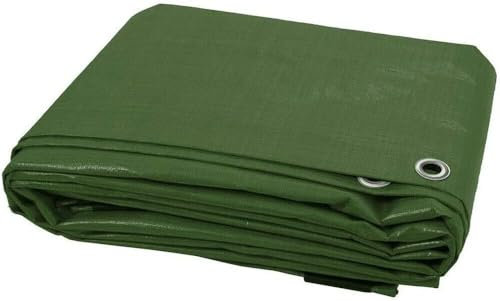 Abio Telone protettivo di copertura, 5 x 6 m, impermeabile, con occhielli, 90 g/m², in tessuto, per giardino, giardino, campeggio, verde, 90 g/m², 5 x 6 m