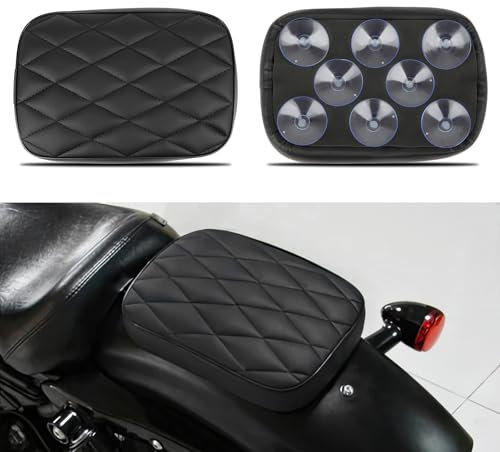 DREAMIZER Cojín para Asiento Trasero de Motocicleta con 8 Ventosas para Bobber Sportster Softail Touring XL 883 1200 Cruiser personalizado