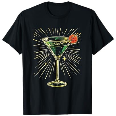 Martini Glass Gree Cocktail Vintage 1920s Art T-Shirt