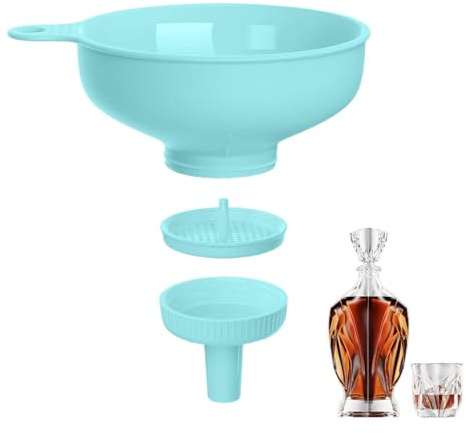Embudo de cocina de boca ancha, embudo de boca ancha, embudo de cocina 3 en 1, juego de embudo de cocina de calidad alimentaria con boquillas de diferentes tamaños, embudo de cristal