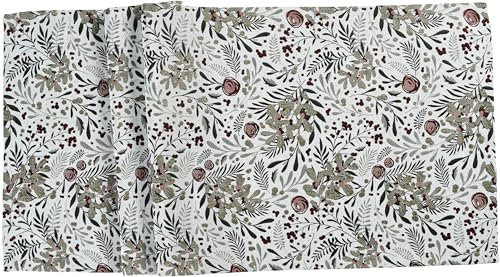 Sander - Tischdecke / Mitteldecke: X-Mas Bloom, Farbe: 30 /weiß, grün, rot, 85 x 85cm, Winter / Weihnachten - Floral