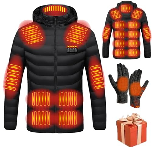 Générique 2024 Veste Chauffante USB, Doudoune Manteau Chauffant Électrique Hommes Femmes Lavable avec 3 Niveaux de Chauffage et 15 Zones Chauffage pour Ski Pêche Randonnée Plein Air Pas Cher Blouson