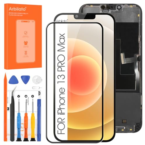 Arbilato Écran LCD pour iPhone 13 Pro Max, Noir,Incell | LCD Display Touch Screen Assembly, avec Réparation Kit