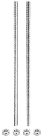 QUARKZMAN 2Pz M8 x 150mm Barra Filettata Completa con 4Pz Dadi Esagonali, Passo Filettatura 1.25mm Barra Filettata in Acciaio Inox 304 Destra Barre Perno