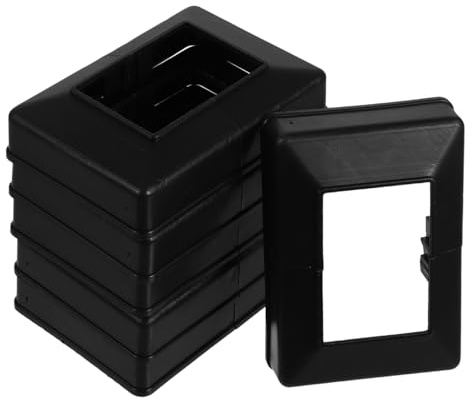 SOESFOUFU Pfostenrock 6Er Set Quadratische Zaunpfostenkappen 4.13X2.95X1.10 Zoll Kunststoff Säulenverkleidung Für Balkon Treppen Geländer Dekorative Pfostenschürze Abdeckkappe Zaunpfosten 60X40Mm