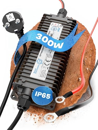 Bauer Electronics | 12V Batterie-Ladegerät LiFePO4 14,6V 20A 300W | Optimiert für Lithium-Eisenphosphat-Akku | Auto-Batterie Charger Wasserdicht KFZ Motorrad