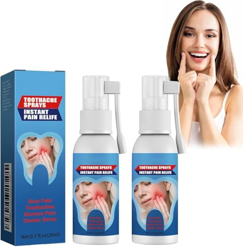 Spray de Soulagement de la Douleur Dentaire, Sprays Réparation des Gencives, Spray de Soins Bucco-dentaires à Base de Plantes, Sprays de Soulagement des Maux de Dents, 20ml* 2 Pièces