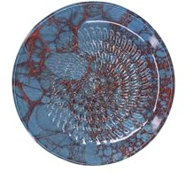 Kaladia Grattugia per Spezie in Ceramica/Cesello in Ceramica - ideale per zenzero, parmigiano ecc. - marmorizzato in Rosso & Blu - Diametro: 12 cm - fatto a mano & dipinto a mano - Prodotto in Spagna