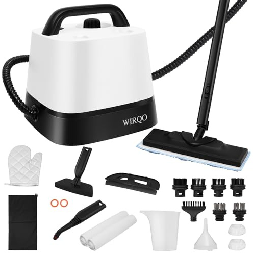 Steam Cleaner with 24-Piece Attachments, Multipurpose Steamer Mop for Home, Floor, Car, Grout, Tile, Furniture, Carpet, Couch, Window, Wall, Upholstery, Oven Grease, Canister, 1.5L Tank