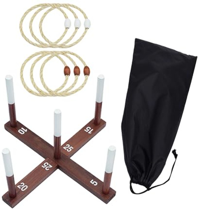 Wurfspiel mit Ringen – Outdoor-Spielset mit Zielkreuz, unterhaltsames Bewegungsspiel | Ringtoss-Spiel für Campingabende, Spielzeug für Sommerfeste und Familienaktivitäten – Schulrasenfläche, Strandeck