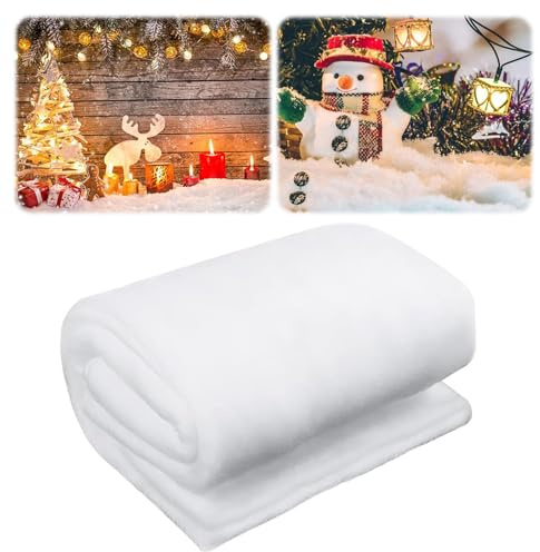 Auzlya Weihnachten Schneedecke Rolle,300x80cm Gefälschte Schneedecken | Schneedecke Deko,Weiß Kunstschnee Matte,Watte Deko Weihnachten,für Unter Dem Weihnachtsbaum,dorf-Displays