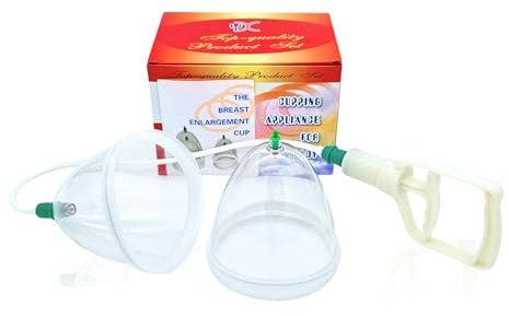 Juego de ventosas para pecho y glúteos – Extractor de pecho manual y kit de moldeo para mujeres, incluye 2 tazas grandes de vacío (123 mm) con borde de silicona suave, bomba de mano y manguera | FORMACIÓN NATURAL & TENSIÓN, MÁXIMA COMODIDAD DE LA PIEL,COMPLETO READY-TO-USE SET