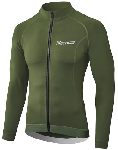 MEETWEE Thermo Herren Radtrikot Langarm, Fahrradbekleidung Fahrrad Trikot T Shirt für Männer, Atmungsaktive Cycling Jersey Schnell Trocknen Radsport Bekleidung
