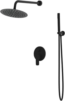Lavita Spark Matt Black - Set doccia a incasso per doccia, con soffione a pioggia, design moderno