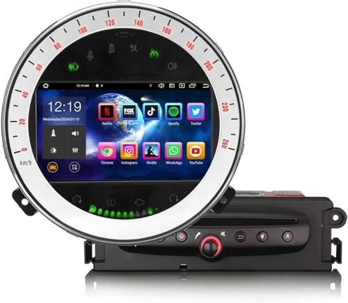8 Núcleos 6GB+128GB Android 14 Radio Coche Bluetooth GPS Navegador para BMW Mini Cooper 2007-2013 7 Pulgadas DVD CD IPS Pantalla táctil Wireless CarPlay Android Auto Dab+ WiFi 4G USB DSP Canbus SWC