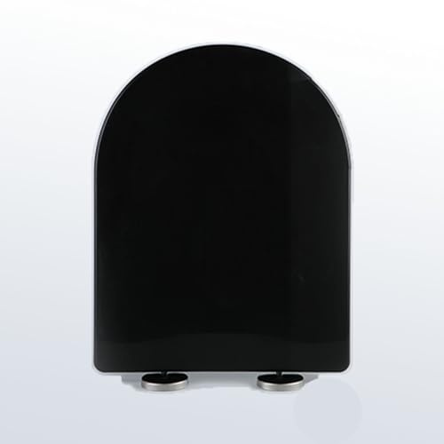 Sedile WC colorato, facile da installare, 36 x 46 cm, grigio/nero, durevole ed elegante, perfetto per case moderne