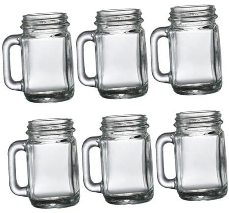 DINHEAROM Set 6 Pezzi Bicchieri per Liquore in Vetro 40ml Bordi Lucidati e Base Robusta per Cocktail e Feste
