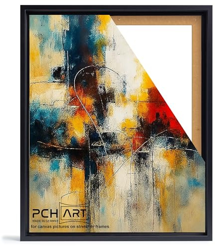 PCH[art] Schattenfugenrahmen schwarz für Leinwandbilder auf Keilrahmen|Größe: 40x50 cm| Rahmen ohne Glas und Rückwand