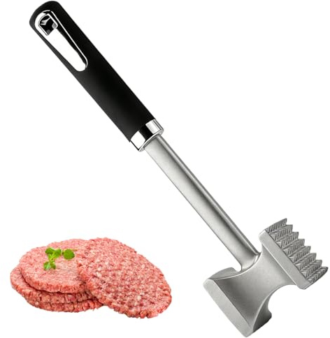 Ablandador de Carne de Doble Cara, Martillo Carne, Mazo para Carne Doble Cara, Ablandador con Mango Antideslizante, Martillo Picador de Doble Cara Antiadherente para Filetes, Pollo, Cerdo, Ternera