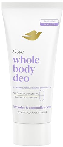 Dove Lavender & Camomile Whole Body Deodorant Cream 0% aluminium deodorant with vitamin B3 for all-day odour control 75 ml