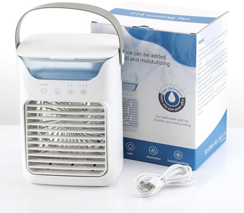 HUMIDIFICADOR DE ENFRIADOR DE AIRE VENTILADOR DE REFRIGERACIÓN DE ESCRITORIO ALIMENTADO POR USB PARA LA OFICINA EN CASA ENFRIADOR DE AIRE PORTÁTIL AL AIRE LIBRE 700ML