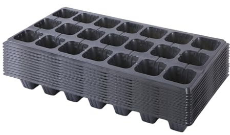 perfk 12 Vassoi per Piantine con Griglia, Semenzaio Germinazione con Foro di Drenaggio, Vassoi Germinazione di Coltivazione, Vaso per Pomodori, Vasi di Propagazione per Fiori da Interno, 21 Celle