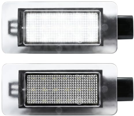 kcrnw Iluminación de matrícula, LED, Canbus, para Peugeot 207 CC 208 308 3008 5008 508, para Citroën C5 III C4 Cactus Picasso, 6500 K, blanco xenón, alta luminosidad, 2 piezas
