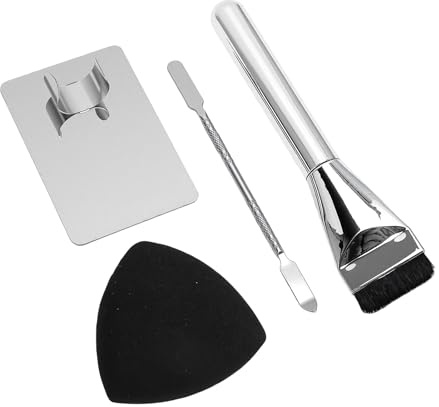 Brrnoo Palette de Mélange de Maquillage Plateau de Mélange de Fond de Teint Plateau de Palette de Maquillage Ensemble de de en Acier Inoxydable avec Spatule Brosse