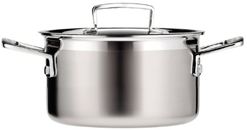 Le Creuset 3-Ply Stainless Steel Shallow Casserole with Lid, 20 x 9.7 cm, 96200720001000