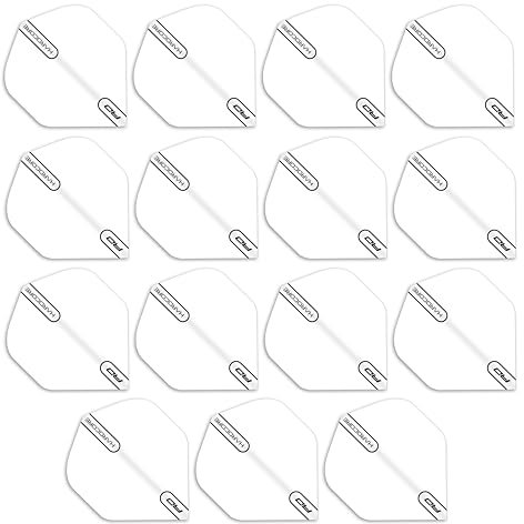 RED DRAGON Hardcore XT Colours Extra Thick Standard Dart Flights - 5 Sets Per Pack (15 Dart Flights in total) (White)