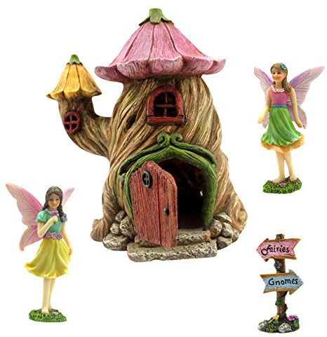 PRETMANNS Fairy Garden House Kit, 18 cm High, 4 Pieces