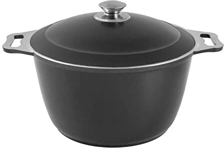 Kukmara Kochtopf 6 Liter Aluguss Kazan - Kasan - Schmortopf/Dekorative Außenbeschichtung Schwarz