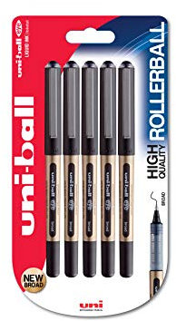 uni-ball Eye Broad UB-150-10 Tintenroller, 1 mm Spitze, schwarze Tinte, 5 Stück