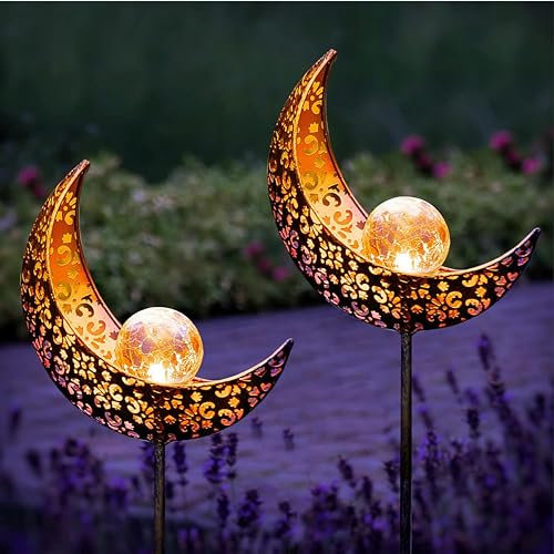 Gadgy Solarlaternen für Außen, 2er Set, Solarbetriebene Gartenleuchten, Dekorative Leuchten für Garten und Terrasse, Wetterfest, Elegantes Design, Energieeffizient