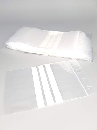 Sachet fermeture Zip - 3 Bandes Blanches - Lot de 100 - 50 microns (100mm x 150mm)