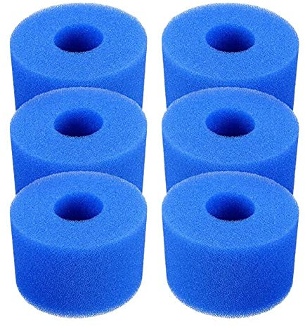 YHMX 6 stücke Pool schaumfilter Schwimmbad schaumfilter schwimmbecken filterschwamm für typ h/a / s1 / i/ii/vi/d/vii/b wiederverwendbar waschbarer Filter Schwammreiniger,6 Type II