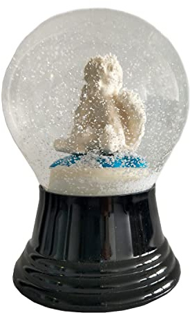 VIENNA SNOWGLOBE Bola de nieve de cristal auténtico, casi como auténtica nieve, diseño: ángel blanco, 8 cm