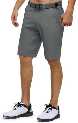 33,000ft Men's Golf Shorts Dry Fit, 11 Lightweight Quick Dry Golf Stretch Bermuda Shorts Performance Casual Shorts with Pockets for Golf Travelling and Wroking, Charcoal Grey 40W