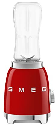 Smeg PBF01RDUK Retro 50’s Style Personal Blender, 2 x Bottles-To-Go, 2 Speed Settings, 600ml, 300W, Red